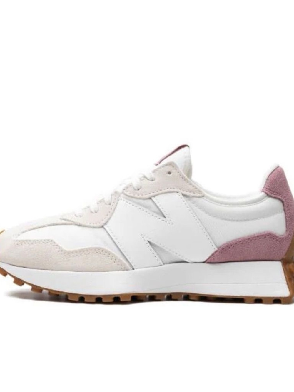 New Balance 327 - Women's White and Dusty Rose Retro Runner